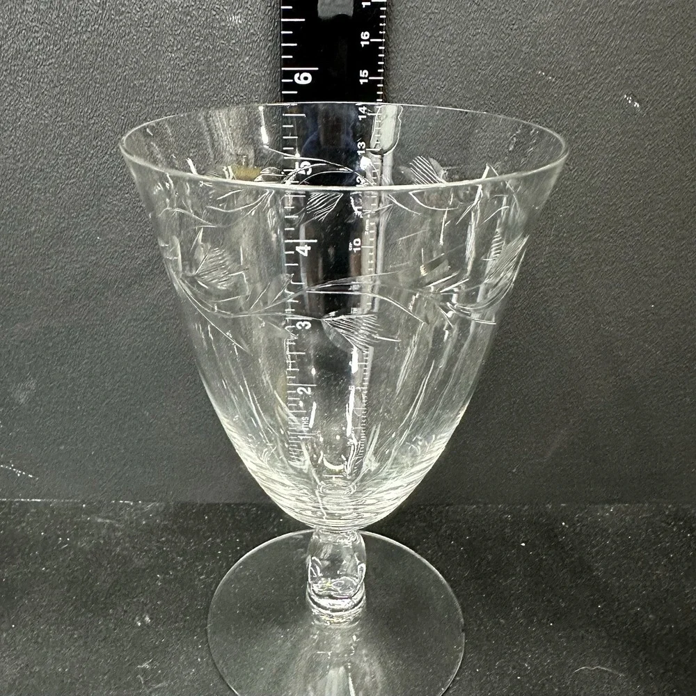 Cambridge 'Lynbrook' Iced Tea Goblet, Etched Crystal, Vintage 1950s,‎ Set Of 3